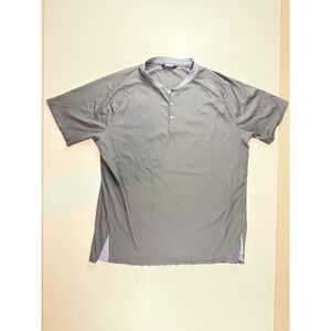 UNRL Mens Grey Performance Blade Collar Polo Shirt Short Sleeve Stretch XL